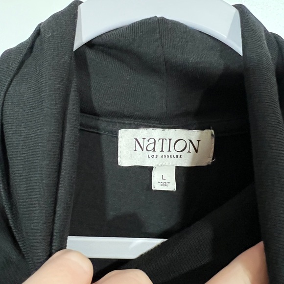 Nation Los Angeles Fable Turtleneck Tee in Black Size Large Short Sleeve - Picture 6 of 10